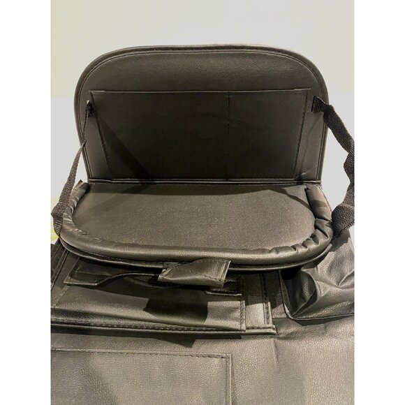 Back Organizer With Foldable Tray Multifunctional Blk PU Leather Storage - Picture 4 of 7